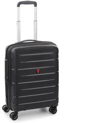 Roncato FLIGHT DLX fekete négykerekes, bővíthető zippes kabinbőrönd R-3463