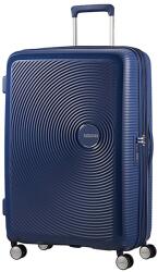 American Tourister SOUNDBOX éjkék bővíthető négykerekű közepes bőrönd 88473-1552