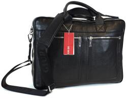 GIUDI fekete, laptoptartós két részes, két zsebes aktatáska G5330AE-03