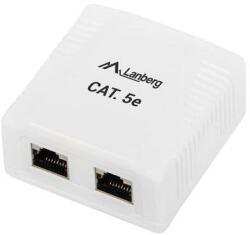 Lanberg - FTP fali aljzat 2-port RJ45 shielded cat. 5E - OS5-0002-W (OS5-0002-W)