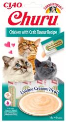 Inaba Foods Churu Cat Recompensa pentru pisici, piure cu pui si crab 56 g