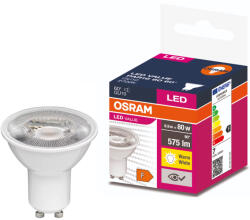 OSRAM GU10 LED Value 6, 9W 575lm 2700K melegfehér 60° - 80W izzó helyett (4058075599208)