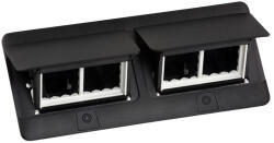 Legrand 654005 Pop-up doboz bútorlapba, üres, 8 modul, rögzítőkerettel és kábeltartó dobozzal, fekete (654005)