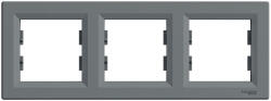 Schneider Electric Asfora - EPH5800362 - Hármas keret, vízszintes, acél (EPH5800362)