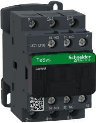 Schneider Electric Schneider TeSys AC mágneskapcsoló, 7, 5kW/18A (400V, AC3), csavaros csatlakozás, 24VAC tekercsfeszültség, 50Hz (LC1D18B5) (LC1D18B5)