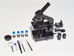 BTC Student-12 mono mikroszkóp, 4x, 10x és 40x objektívvel, 45 fokos betekintéssel, diafragmával, két okulárral és változtatható al