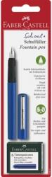 Faber-Castell Stilou scolar blister albastru cu 6 cartuse Faber-Castell FC149811 (FC149811)