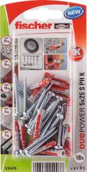 Fischer Dűbel 5x25mm 18 Db Csavarral " Duopower" Fischer S Ph K