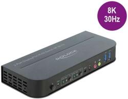 Delock DisplayPort 1.4 KVM switch 8K 30 Hz USB 3.0-vel és audióval (22463)