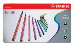 STABILO Pen 68 Filctoll Készlet - 40 db, Fémdoboz (46963)