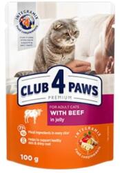 CLUB 4 PAWS CLUB 4 PAWS Premium, Vită, hrană umedă pisici, Vită, (în sos) CLUB 4 PAWS Premium, Vită, plic hrană umedă pisici, (în sos), bax, 100g x 24