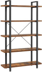 VASAGLE Könyvespolc - Ipari Stílus - 5 Polc - 105x34x178cm (EZ-LLS55BXV1)