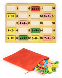 Ruhhy Fából készült matematikai oktató táblázat, összeadás-kivonás