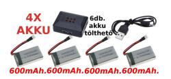 SYMA X5C/S/W-30 5: 1 töltő+ 4db minőségi tuning akku 600mAh