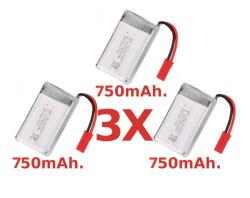 MJX MJX X300-05 Battery 3X 750mAh Akkumulátor gyári 3X 3, 7V 750mAh