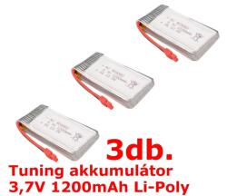 SYMA X5HC-11-Battery-1200mAh-ás Akkumulátor tuning 3, 7V 1200mAh. piros csatlakozós 3db - alamodell - 8 900 Ft