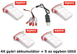 SYMA X5UW-30 5: 1 töltő+ 4db gyári akku 500mAh