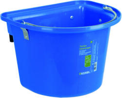 Kerbl lapos hátú abrakosvödör fém hordfogantyúval és a hátán fém akasztóval (12 literes | 1.73 kg | Kék)