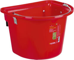 Kerbl lapos hátú abrakosvödör fém hordfogantyúval és a hátán fém akasztóval (12 literes | 1.73 kg | Vörös)