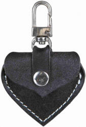 TRIXIE szív alakú címtartó valódi bőrből nyakörvre (5.5 x 5 cm - Fekete)