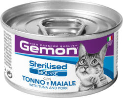 Gemon Cat Adult Sterilised Mousse with Tuna & Pork (12 x 85 g) 1.1kg