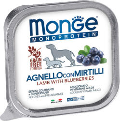 Monge Dog Grain Free Monoprotein Lamb & Blueberries Paté (48 x 150 g) 7.2kg