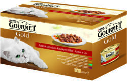 Gourmet Gold falatok szószban nedves macskaeledel - Multipack (4 x 85 g | 4 db konzerv) 340gr