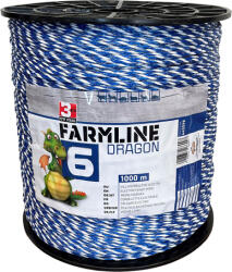 FarmLine Dragon 6 villanypásztor vezeték (Hossz: 1000 m | Átmérő: 4 mm | Vezetőszálak: 3 x 0, 2 mm nemesacél + 3 x 0, 25 Cu | Ellenállás: 0, 125 Ohm/m | Szakítószilárdság: 330 kg | Ajánlott kerítéshossz: 18000