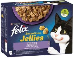 FELIX Sensations Jellies alutasakos macskaeledel - Vegyes válogatás aszpikban - Multipack (1 karton | 12 alutasak | 12 x 85 g) 1.02kg