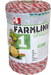 FarmLine Dragon 1 villanypásztor vezeték (Hossz: 300 m | Átmérő: 3 mm | Vezetőszálak: 3 x 0, 30 mm TriCond | Ellenállás: 0, 623 Ohm/m | Szakítószilárdság: 100 kg | Ajánlott kerítéshossz: 3000 m)