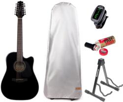 Takamine GD30CE-12BLK Premium SET Black Chitară electro-acustică cu 12 corzi