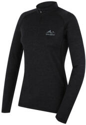 HUSKY MERINO SHIRT DL MEROW ZIPS L fekete