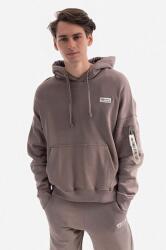 Alpha Industries hanorac de bumbac Organics OS Hoody bărbați, culoarea maro, cu glugă, uni 118349.628-brown 99KK-BLM19T_88X