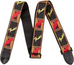 Fender Monogrammed Strap, Black/Yellow/Red gitárpánt - hangszeraruhaz
