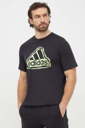 Adidas tricou din bumbac bărbați, culoarea negru, cu imprimeu IM8300 PPYH-TSM09P_99X