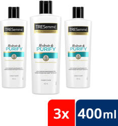 TRESemmé Hydrate & Purify hajbalzsam zsírosodó hajra hialuron savval (3x400 ml) + ajándék fésű