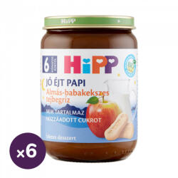Hipp BIO jó éjt papi almás-babakekszes tejbegríz, 6 hó+ (6x190 g) (HU5514)