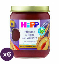 Hipp BIO Prémium Körte-szilva teljes kiörlésű gabonával 6 hó+ (6x160 g) (DA44003)