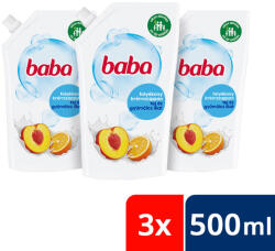 Baba folyékony szappan utántöltő tej és gyümölcs illattal 3x500 ml