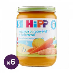 Hipp BIO sárgarépa burgonyával és vadlazaccal, 5 hó+ (6x190 g) (HU6105)