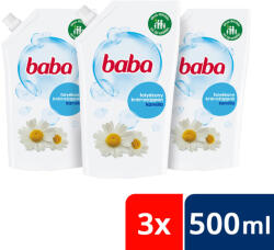 Baba folyékony szappan utántöltő kamillával 3x500 ml + ajándék matrica + ajándék törölköző