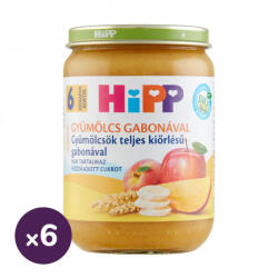 Hipp BIO gyümölcsök teljes kiőrlésű gabonával, 6 hó+ (6x190 g) (HU4800-02)