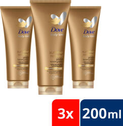 Dove DermaSpa Summer Revived önbarnító testápoló normál-sötét bőrre (3x200 ml) + ajándék hajpánt