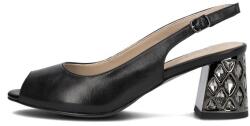 Filippo Sandale dama, Filippo, DS6181-24-BK-Negru, elegant, piele naturala, cu toc, negru (Marime: 36)
