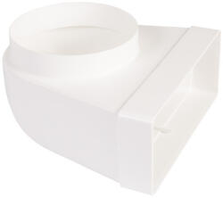 Dalap PVC átalakító idom 90° kerek csővezetékből szögletes csővezetékre Ø 125 mm / 204x60 mm (822)