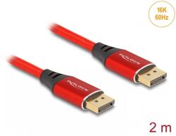 Delock Cablu Displayport 16K60Hz/8K120Hz/4K240Hz T-T 2m brodat Rosu, Delock 80632 (80632)