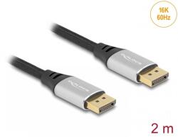 Delock Cablu Displayport 16K60Hz/8K120Hz/4K240Hz T-T 2m brodat Gri, Delock 80634 (80634)