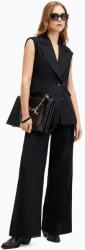 AllSaints pamut nadrág HALLY TROUSER fekete, magas derekú széles, W010QA - fekete 38