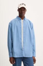 Levi's pamut ing férfi, legombolt galléros, relaxed - kék M - answear - 21 990 Ft