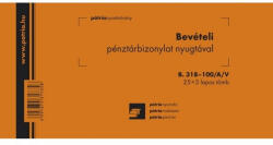  B. 318-100/A/V 25x3 "Bevételi pénztárbizonylat nyugtával" nyomtatvány (B.318-100/A/V) - haztartasibolt